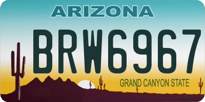 AZ license plate BRW6967