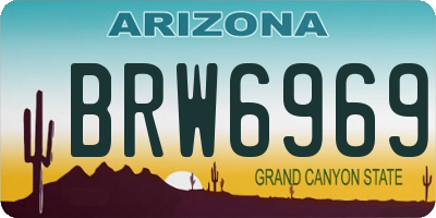 AZ license plate BRW6969