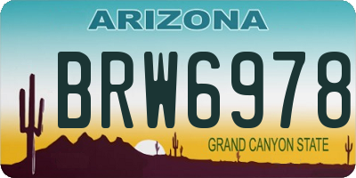 AZ license plate BRW6978