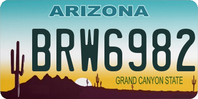 AZ license plate BRW6982