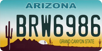 AZ license plate BRW6986
