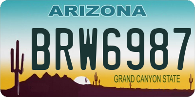 AZ license plate BRW6987