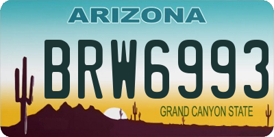 AZ license plate BRW6993
