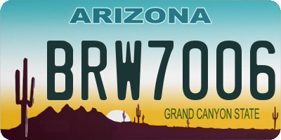 AZ license plate BRW7006