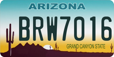 AZ license plate BRW7016