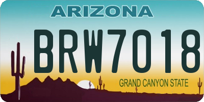 AZ license plate BRW7018
