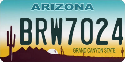 AZ license plate BRW7024