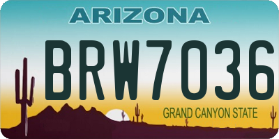 AZ license plate BRW7036