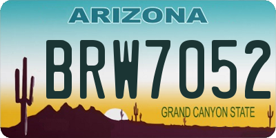 AZ license plate BRW7052