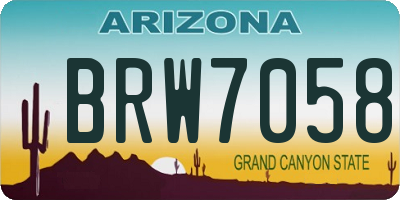 AZ license plate BRW7058