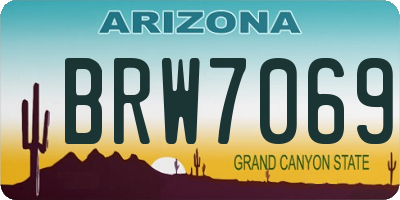 AZ license plate BRW7069