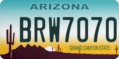 AZ license plate BRW7070