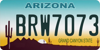 AZ license plate BRW7073