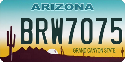 AZ license plate BRW7075