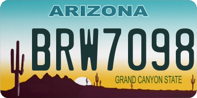 AZ license plate BRW7098