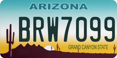 AZ license plate BRW7099