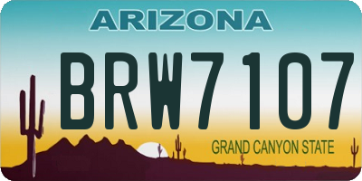 AZ license plate BRW7107