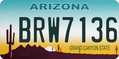 AZ license plate BRW7136