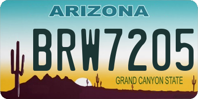 AZ license plate BRW7205