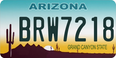 AZ license plate BRW7218