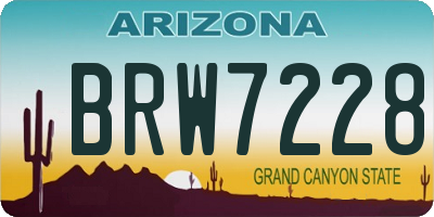 AZ license plate BRW7228