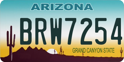 AZ license plate BRW7254