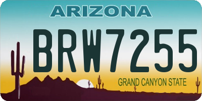 AZ license plate BRW7255