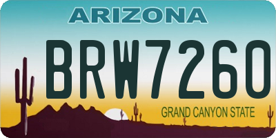 AZ license plate BRW7260