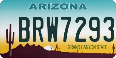 AZ license plate BRW7293