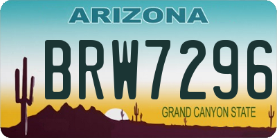 AZ license plate BRW7296