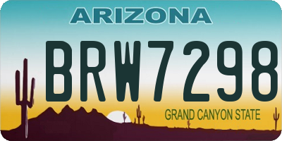 AZ license plate BRW7298