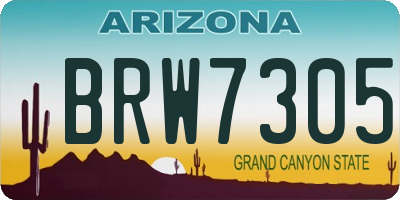 AZ license plate BRW7305