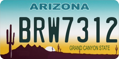 AZ license plate BRW7312