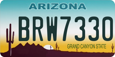 AZ license plate BRW7330