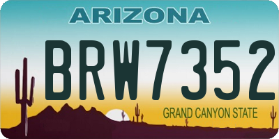 AZ license plate BRW7352