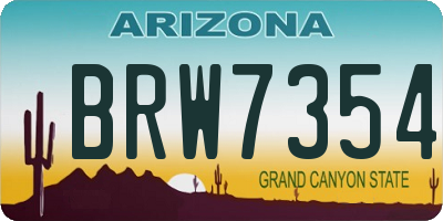 AZ license plate BRW7354