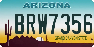 AZ license plate BRW7356