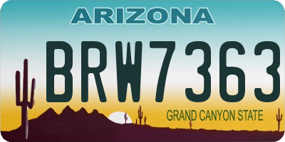 AZ license plate BRW7363