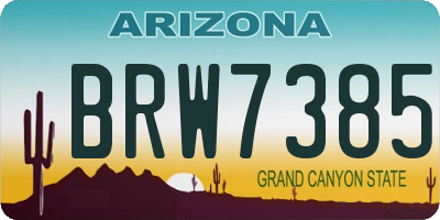 AZ license plate BRW7385