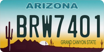 AZ license plate BRW7401