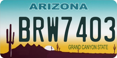 AZ license plate BRW7403