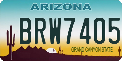 AZ license plate BRW7405