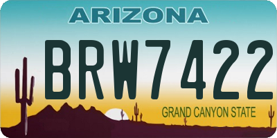 AZ license plate BRW7422