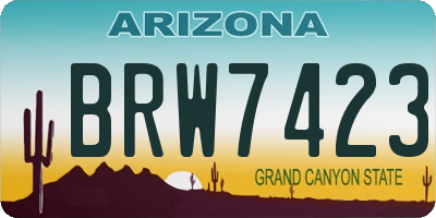 AZ license plate BRW7423