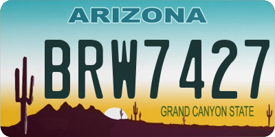 AZ license plate BRW7427