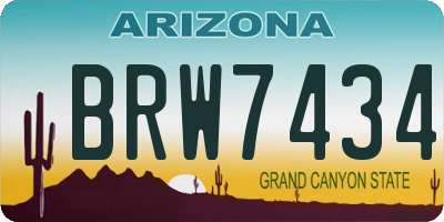 AZ license plate BRW7434