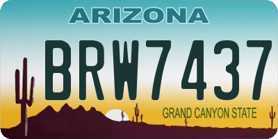 AZ license plate BRW7437
