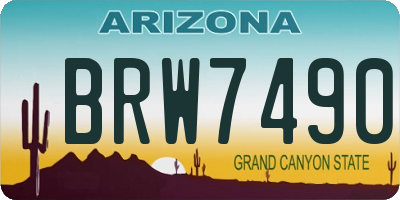 AZ license plate BRW7490