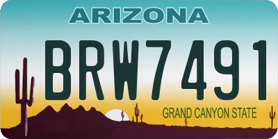 AZ license plate BRW7491
