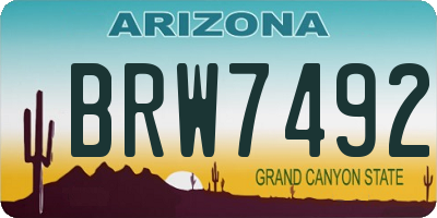AZ license plate BRW7492